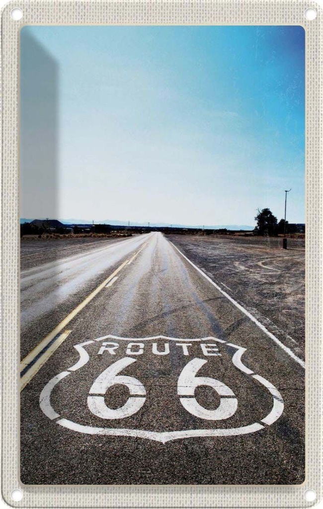 [LA-130806] Blechschild 30x20 cm USA Amerika Urlaub Route 66 Straße Chicago Bildmotiv Reisemotiv Abenteuer Reisen