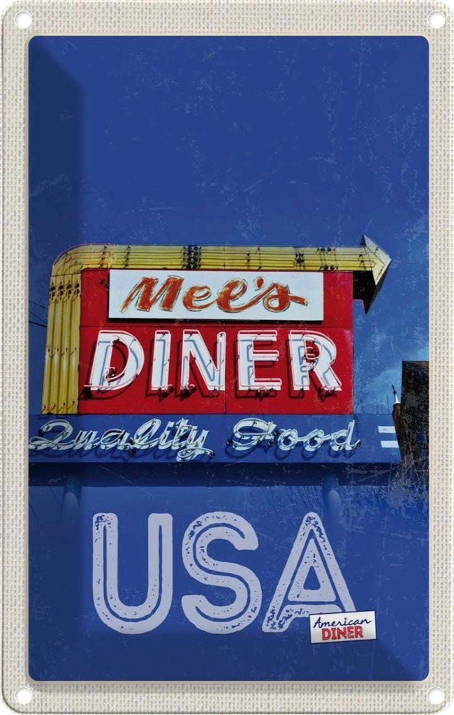 [LA-130920] Blechschild 30x20 cm Amerika Mees USA Urlaub American Diner Restaurant Gericht Bildmotiv Reisemotiv Abenteuer Reisen