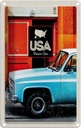 Blechschild 30x20 cm USA Oldtimer Amerika Urlaub Dram Cars blau Bildmotiv Reisemotiv Abenteuer Reisen