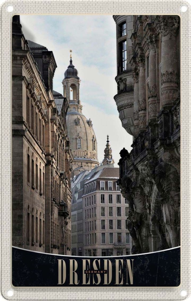 [LA-131005] Blechschild 30x20 cm Dresden Deutschland Architektur Bildmotiv Reisemotiv Abenteuer Reisen Urlaub Häuser