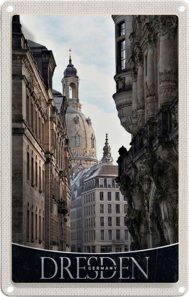 [LA-131006] Blechschild 30x20 cm Dresden Deutschland Architektur Bildmotiv Reisemotiv Abenteuer Reisen Urlaub Häuser