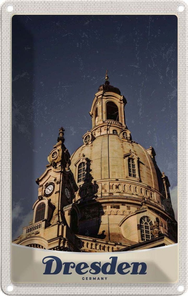 [LA-131007] Blechschild 30x20 cm Dresden Kunst Architektur Mittelalter Bildmotiv Reisemotiv Abenteuer Reisen Urlaub Häuser