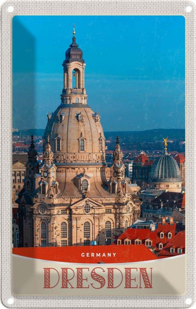 [LA-131009] Blechschild 30x20 cm Dresden Deutschland Architektur Porträt Bildmotiv Reisemotiv Abenteuer Reisen Urlaub Häuser
