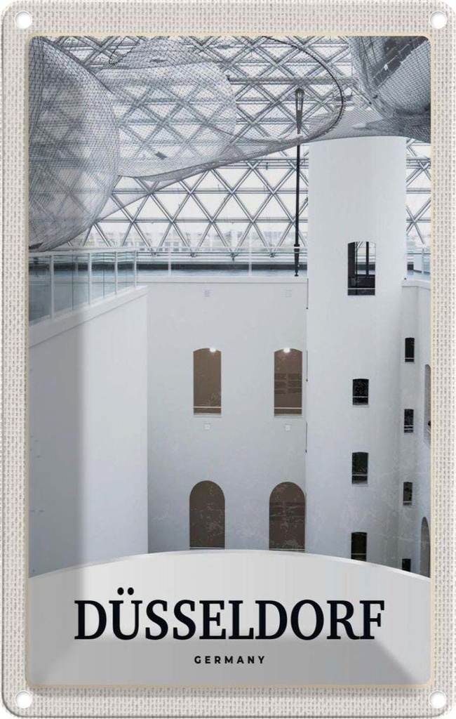 [LA-131030] Blechschild 30x20 cm Düsseldorf Deutschland Architektur Bildmotiv Reisemotiv Abenteuer Reisen Urlaub Häuser