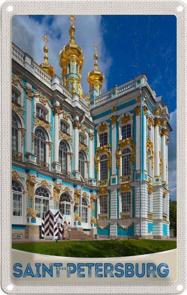 [LA-131140] Blechschild 30x20 cm Saint Petersburg Architektur Russland Bildmotiv Reisemotiv Abenteuer Reisen Urlaub Häuser