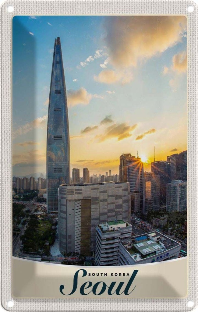 [LA-131169] Blechschild 30x20 cm Seoul Süd Häuser Architektur Korea Stadt Bildmotiv Reisemotiv Abenteuer Reisen Urlaub
