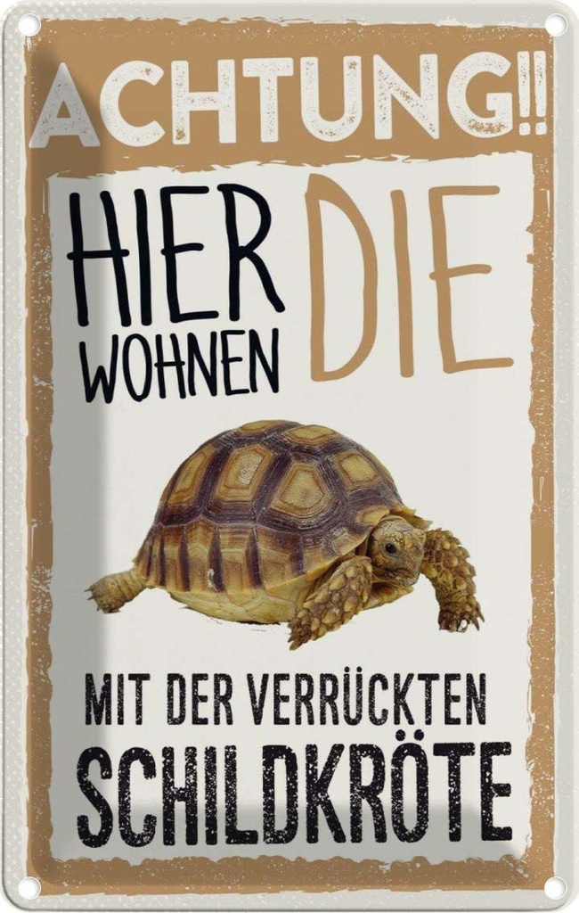 [LA-131554] Blechschild 30x20 cm Tiere Achtung hier kröte Tier Haustier