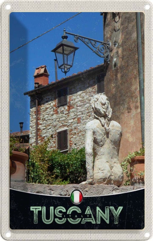 [LA-131712] Blechschild 30x20 cm Toskana Italien Architektur Bildmotiv Reisemotiv Abenteuer Reisen Urlaub Häuser
