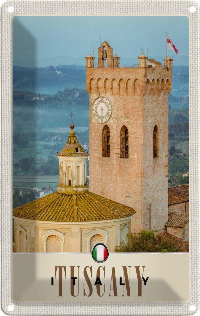 [LA-131724] Blechschild 30x20 cm Toskana Italien Architektur Kirche Bildmotiv Reisemotiv Abenteuer Reisen Urlaub Häuser