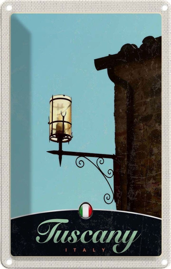 [LA-131728] Blechschild 30x20 cm Toskana Italien Architektur Laterne Bildmotiv Reisemotiv Abenteuer Reisen Urlaub Häuser