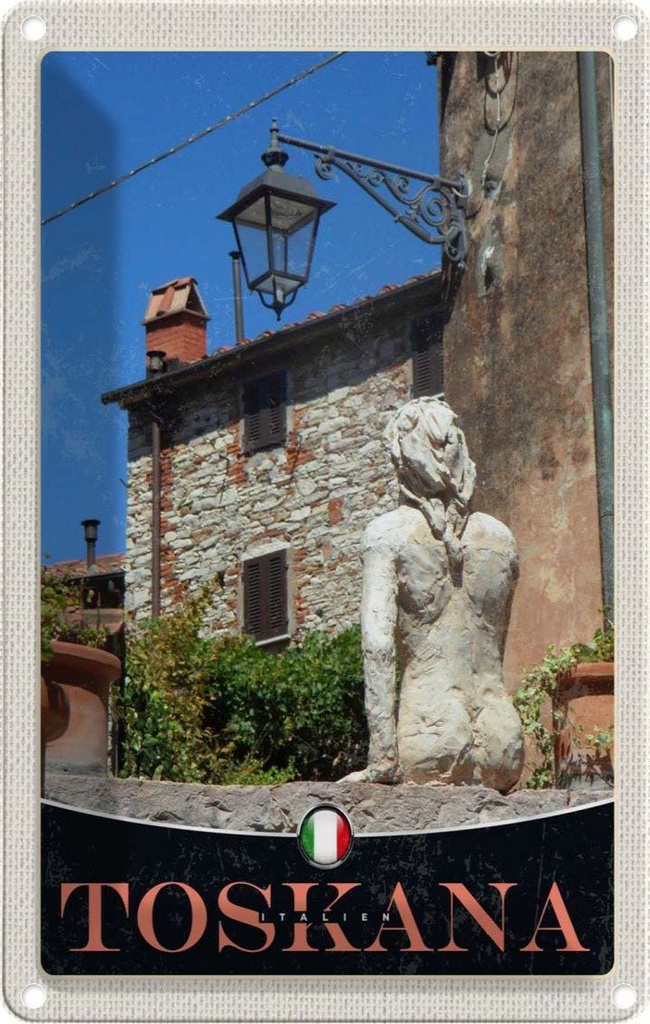 [LA-131732] Blechschild 30x20 cm Toskana Italien Architektur Bildmotiv Reisemotiv Abenteuer Reisen Urlaub Häuser