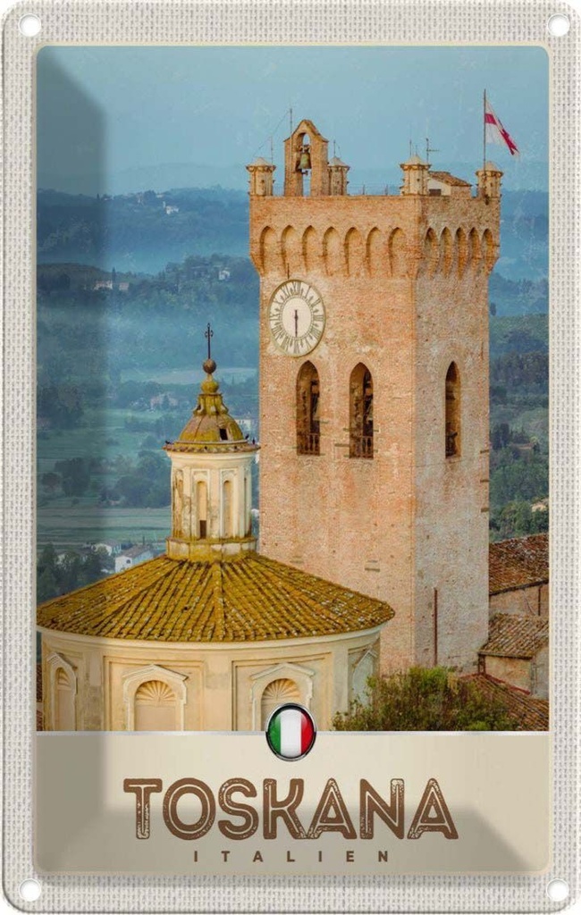 [LA-131746] Blechschild 30x20 cm Toskana Italien Architektur Kirche Bildmotiv Reisemotiv Abenteuer Reisen Urlaub Häuser
