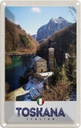 Blechschild 30x20 cm Toskana Italien Architektur Berge Bildmotiv Reisemotiv Abenteuer Reisen Urlaub Häuser