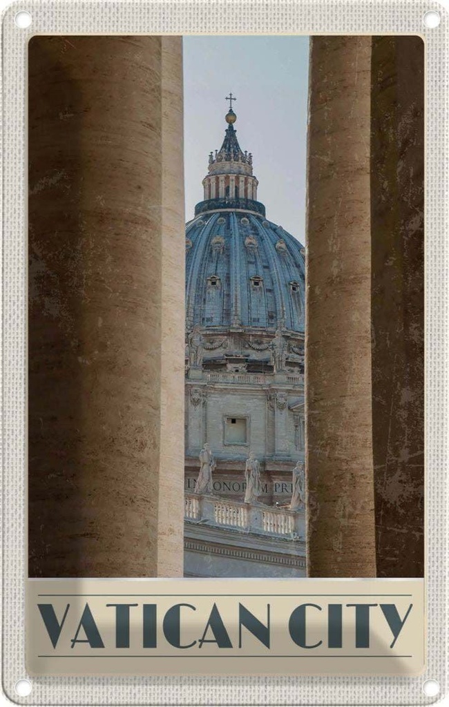 [LA-131752] Blechschild 30x20 cm Vatikan City Architektur Gebäude Bildmotiv Reisemotiv Abenteuer Reisen Urlaub Häuser