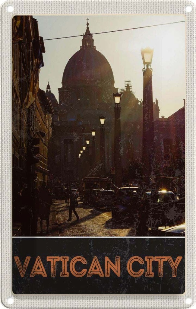 [LA-131753] Blechschild 30x20 cm Vatikan City Architektur Kirche Bildmotiv Reisemotiv Abenteuer Reisen Urlaub Häuser