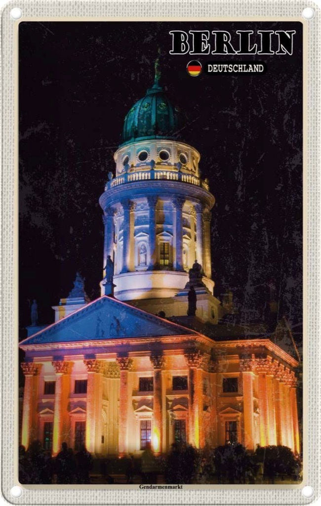 [LA-131976] Blechschild 30x20 cm Berlin Gedarmenmarkt Architektur Bildmotiv Reisemotiv Abenteuer Reisen Urlaub Häuser