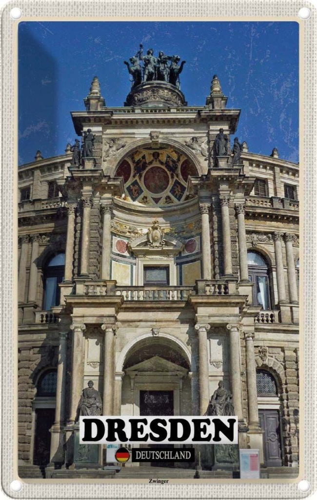 [LA-132121] Blechschild 30x20 cm Dresden Zwinger Architektur Bildmotiv Reisemotiv Abenteuer Reisen Urlaub Häuser