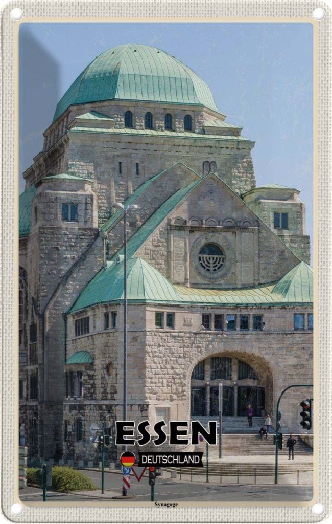 [LA-132126] Blechschild 30x20 cm Essen Synagoge Architektur Dkeo Bildmotiv Reisemotiv Abenteuer Reisen Urlaub Häuser