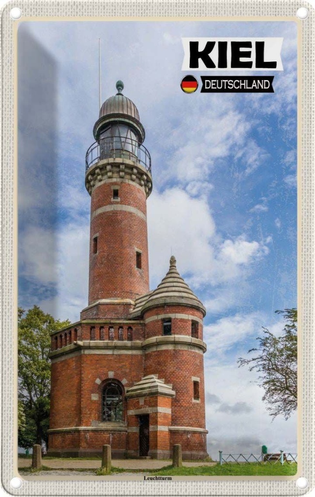 [LA-132166] Blechschild 30x20 cm Kiel Leuchtturm Architektur Bildmotiv Reisemotiv Abenteuer Reisen Urlaub Häuser