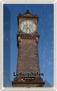 Blechschild 30x20 cm Ludwigshafen Pegeluhr Architektur Bildmotiv Reisemotiv Abenteuer Reisen Urlaub Häuser