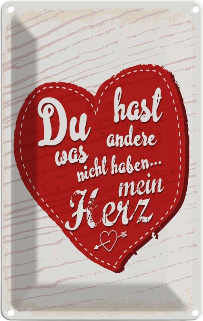 [LA-132334] Blechschild 30x20 cm Du hast mein Herz Liebe