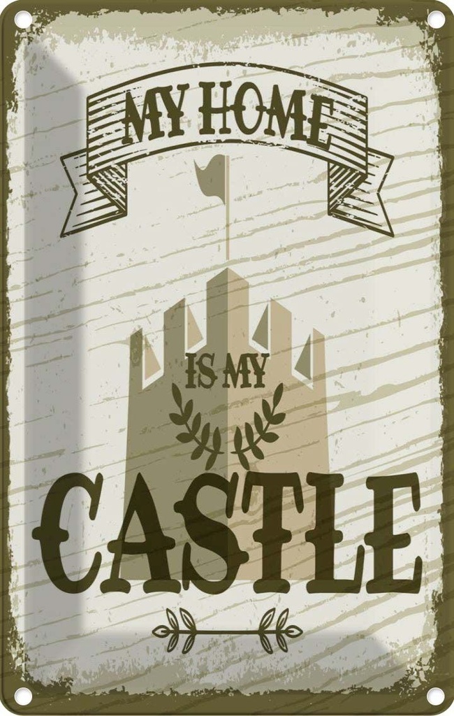 [LA-132338] Blechschild 30x20 cm My home is my Castle Schloss
