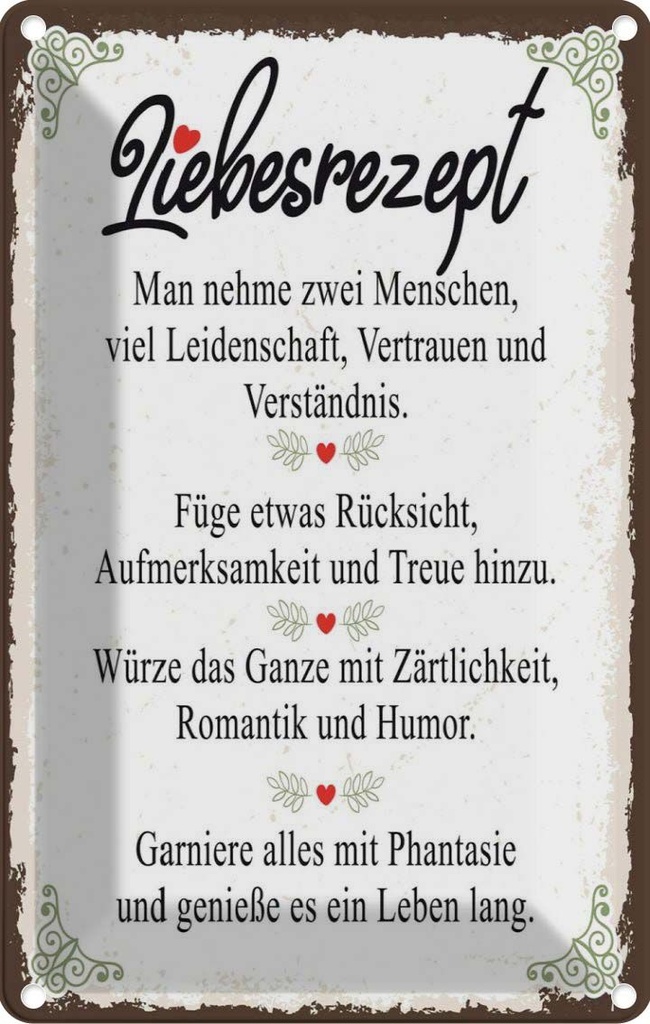 [LA-132403] Blechschild 30x20 cm Liebesman nehme 2 Menschen Liebe