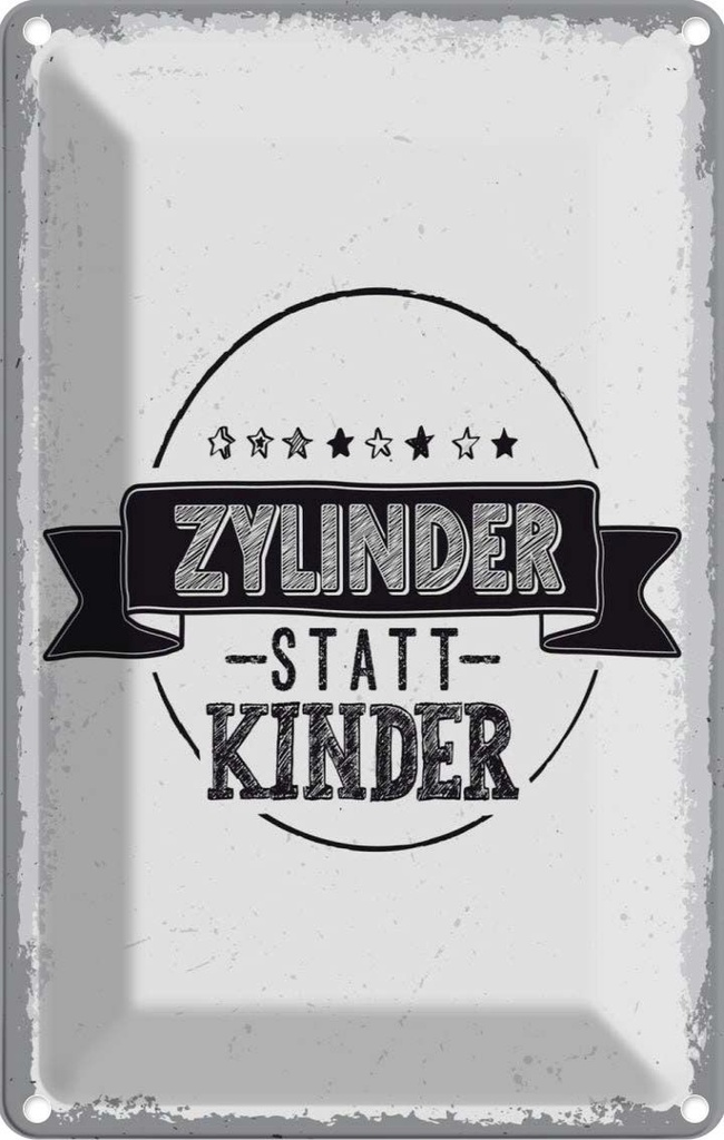 [LA-132464] Blechschild 30x20 cm lustig Zylinder statt Kinder Witz Humor Spaß
