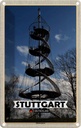 Blechschild 30x20 cm Stuttgart Killesbergturm Architektur Bildmotiv Reisemotiv Abenteuer Reisen Urlaub Häuser