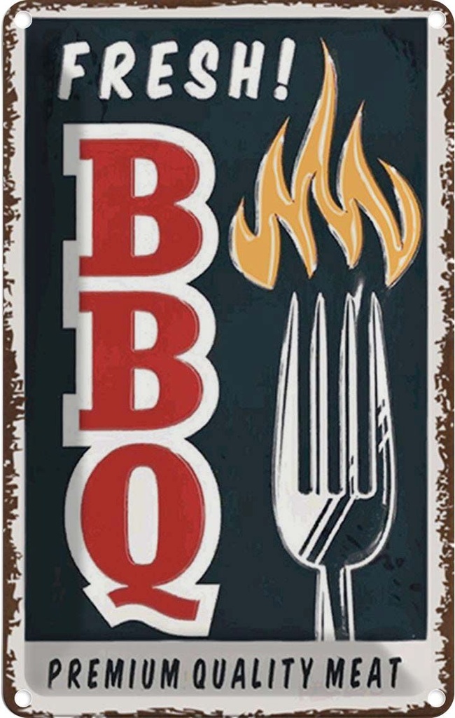 Blechschild 30x20 cm fresh BBQ Grill Premium Quality