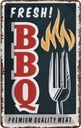 Blechschild 30x20 cm fresh BBQ Grill Premium Quality