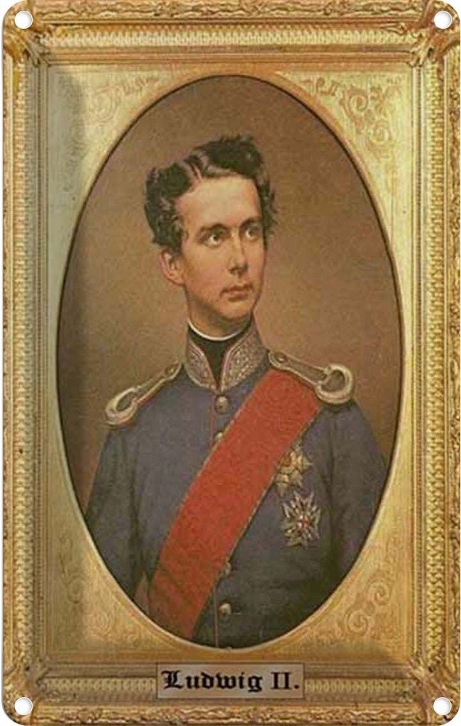 Blechschild 30x20 cm Ludwig II König von Bayern