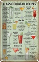 Blechschild 30x20 cm classic Cocktails Recipes Mojito