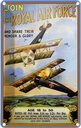 Blechschild 30x20 cm Flugzeug Royal air force Age 18 Flugzeuge
