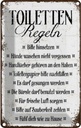 Blechschild 30x20 cm Toiletten Regel bitte hinsetzen Spruch Zitat
