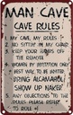 Blechschild 30x20 cm Man cave my cave my rules