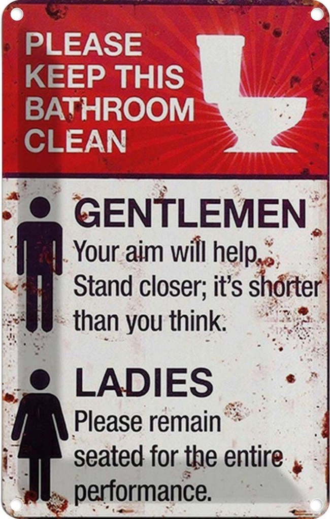 Blechschild 30x20 cm Gentlemen Ladies WC Toilette