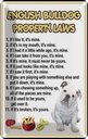Blechschild 30x20 cm english bulldog property laws