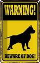 Blechschild 30x20 cm Hund Warning beware of dog