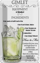 Blechschild 30x20 cm Gimlet Equipment ingredients