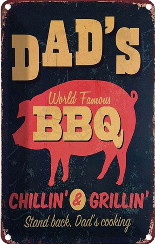 Blechschild 30x20 cm Dad´s world famous BBQ grillin