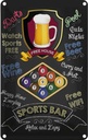 Blechschild 30x20 cm sports bar Beer relax and enjoy