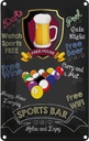 Blechschild 30x20 cm sports bar Beer Bier relax enjoy