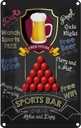 Blechschild 30x20 cm sports bar Free WIFI free Beer