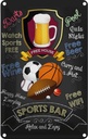 Blechschild 30x20 cm sports bar happy hour Beer darts
