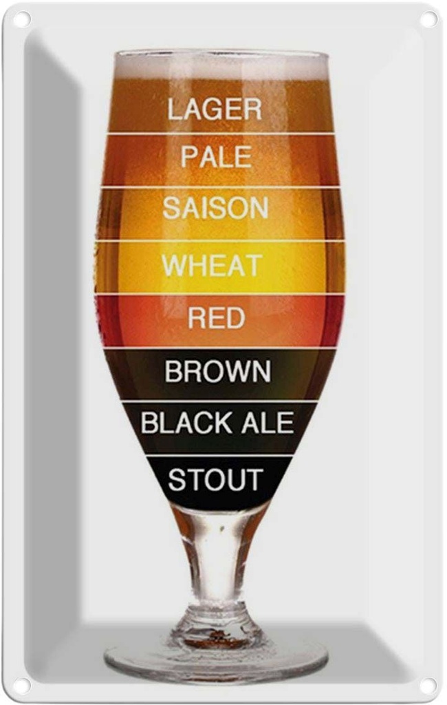 [LA-1784870] Blechschild 30x20 cm Bier Bierglas lager pale saison Bar Club Alkohol