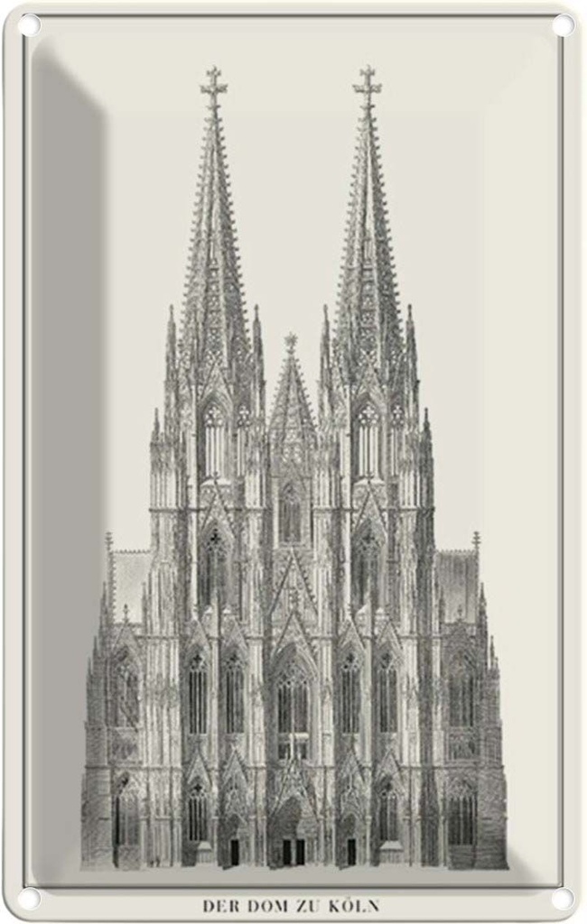 [LA-1784875] Blechschild 30x20 cm Zeichnung 20x30 Urlaub der Dom zu Köln Kölner Abenteuer Reisen