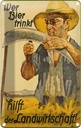 Blechschild 30x20 cm wer Bier trinkt Landwitschaft Spruch Zitat