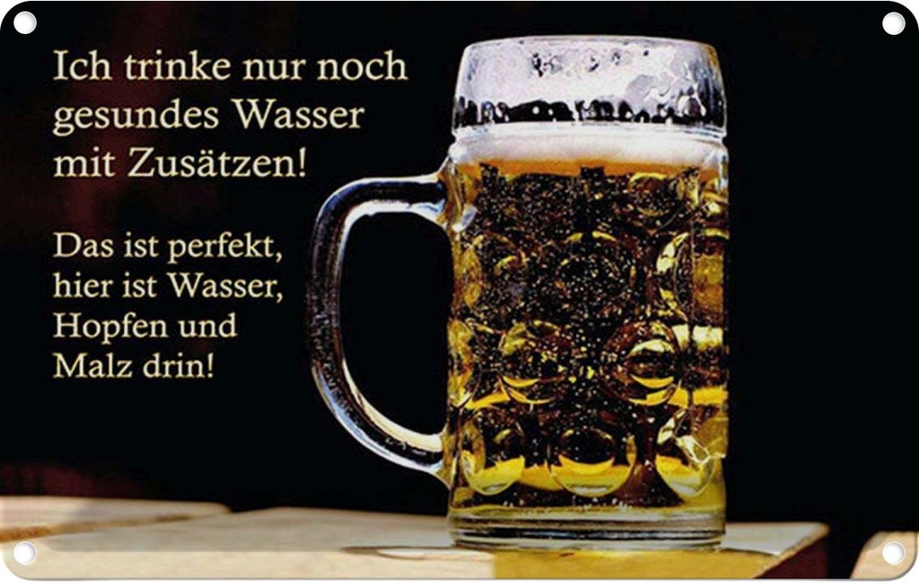 [LA-1784924] Blechschild 20x30 cm trinke nur gesundes Wasser Bier Spruch Zitat