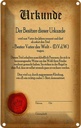 Blechschild 30x20 cm Urkunde bester Vater der Welt Spruch Zitat